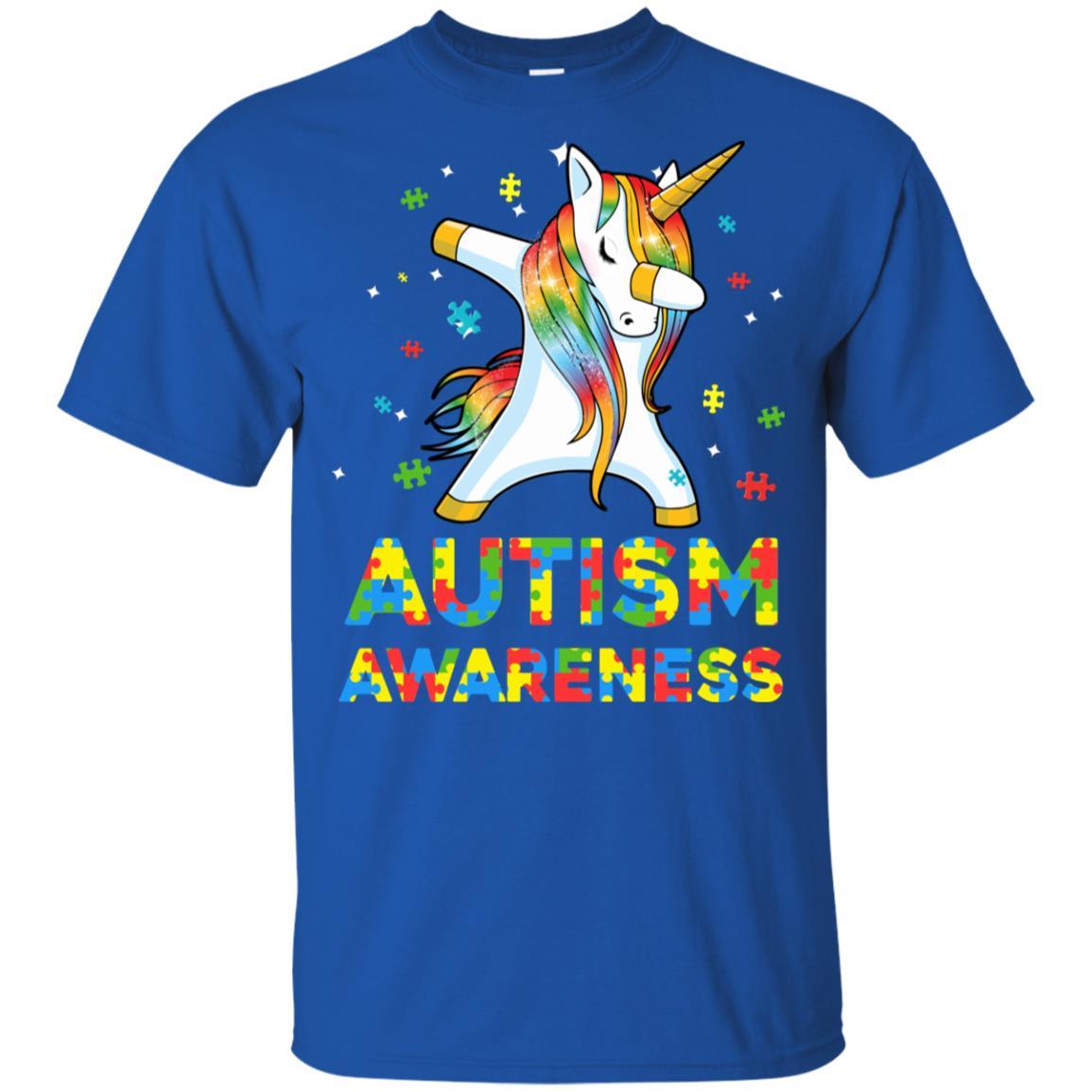 Dabbing Unicorn Puzzle Autism Awareness For Girls Youth-Youth Shirt-Youth T-Shirt-Royal