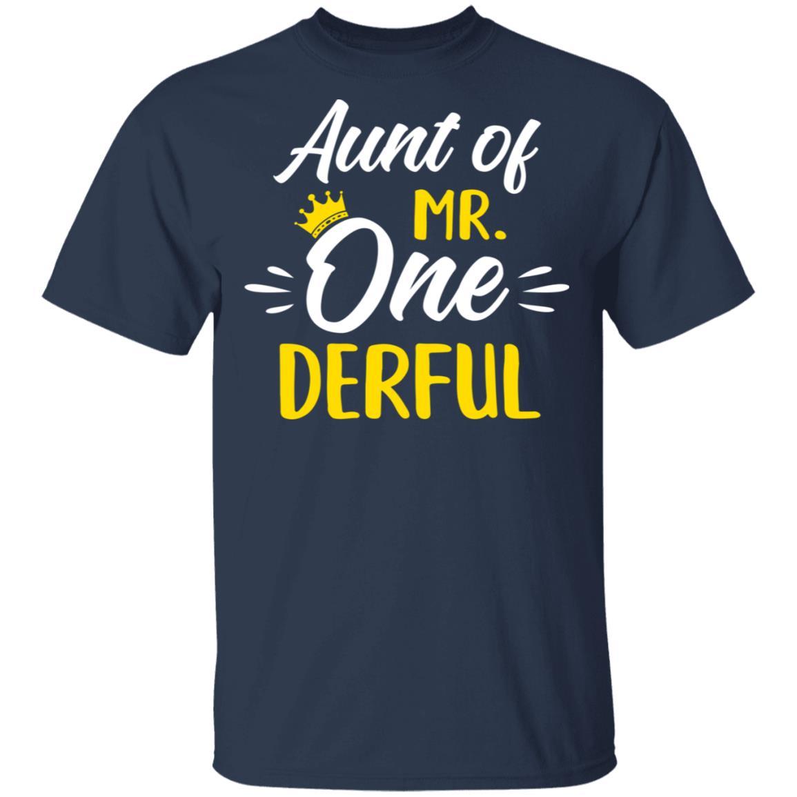 Aunt Of Mr Onederful 1st Birthday Party Costumes Gifts-T-Shirt & Hoodie-Classic T-Shirt-Navy