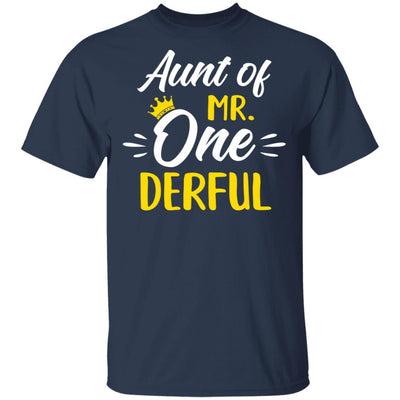 Aunt Of Mr Onederful 1st Birthday Party Costumes Gifts-T-Shirt & Hoodie-Classic T-Shirt-Navy