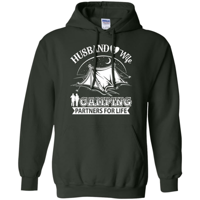 Husband And Wife Camping Partners For Life-T-Shirt & Hoodie-Pullover Hoodie-Forest Green