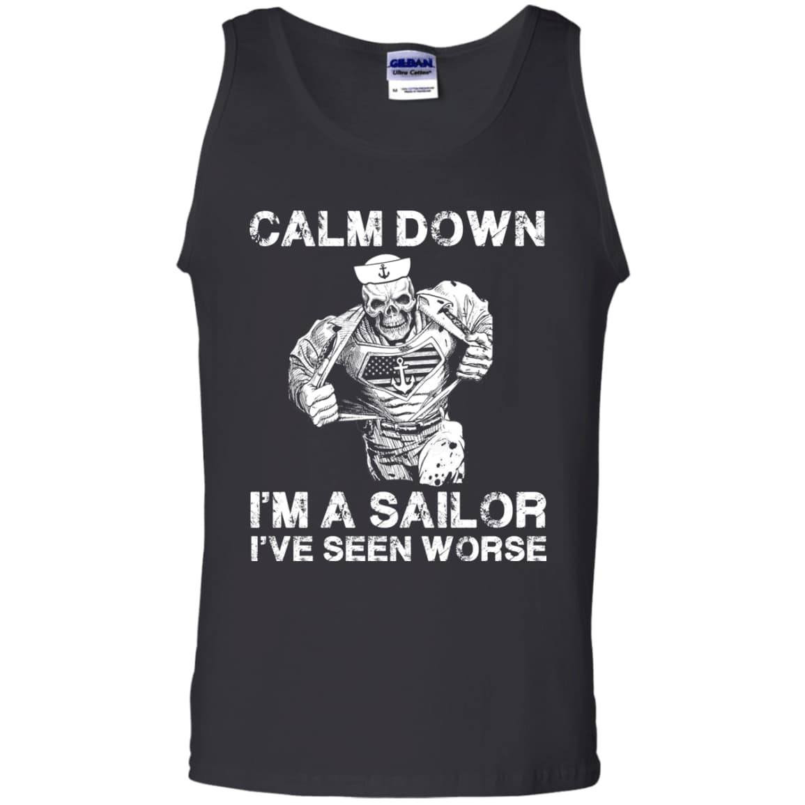 CALM DOWN - IM A SAILOR-T-Shirt & Hoodie-Unisex Tank-Black