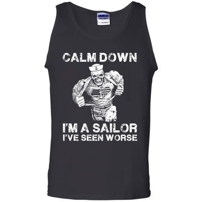 CALM DOWN - IM A SAILOR-T-Shirt & Hoodie-Unisex Tank-Black