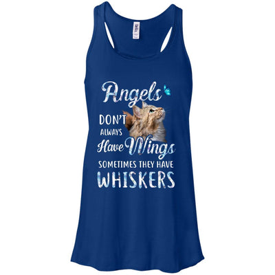 Angels Don't Always Have Wings Sometimes They Have Whiskers-T-Shirt & Tank Top-Women's Flowy Racerback Tank-True Royal