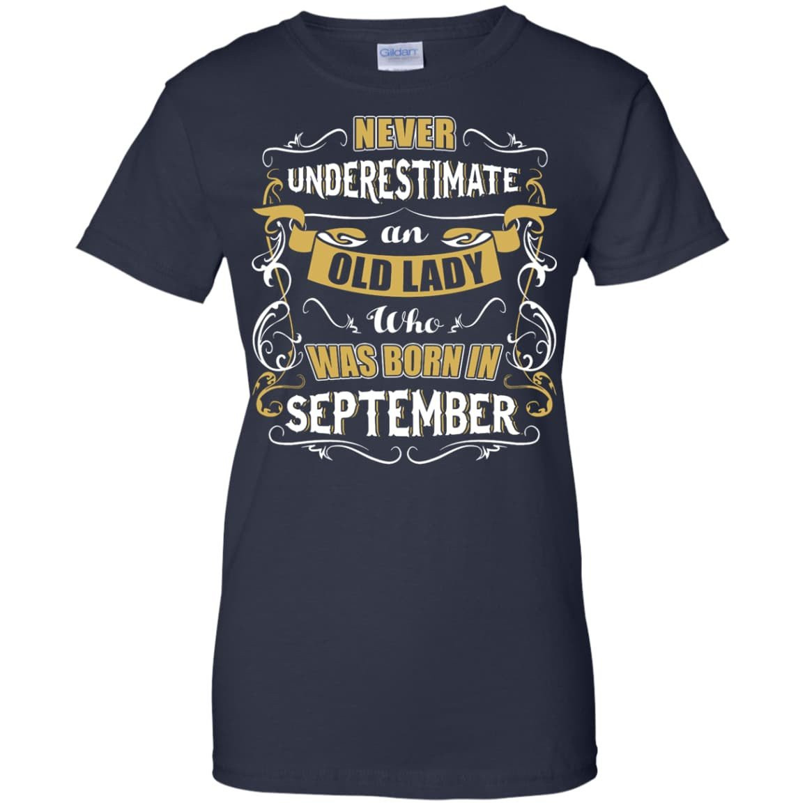 An Old Lady Who Was Born In September-T-Shirt & Hoodie-Women's T-Shirt-Navy