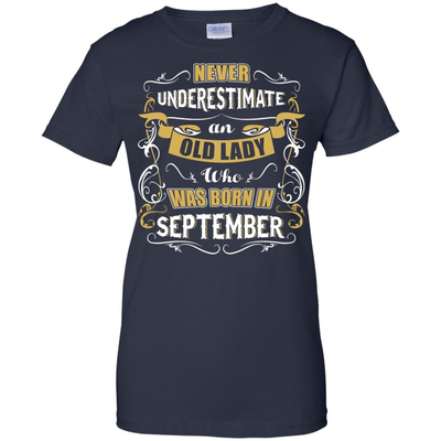 An Old Lady Who Was Born In September-T-Shirt & Hoodie-Women's T-Shirt-Navy