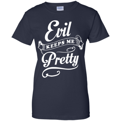Evil Keeps Me Pretty-T-Shirt & Tank Top-Women's T-Shirt-Navy