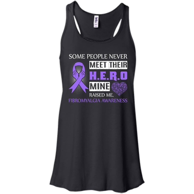 Fibromyalgia Awareness Some People Never Meet Hero-T-Shirt & Hoodie-Women's Flowy Racerback Tank-Black