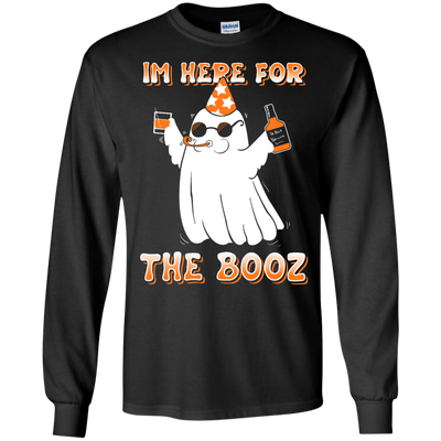 I'm Here For The Booz Halloween-T-Shirt & Hoodie-Long Sleeve T-Shirt-Black
