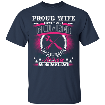 Proud Wife Of An Awesome Plumber-T-Shirt & Hoodie-Classic T-Shirt-Navy