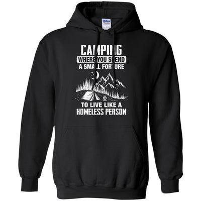 Funny Camping Is Living Like A Homeless-T-Shirt & Hoodie-Pullover Hoodie-Black