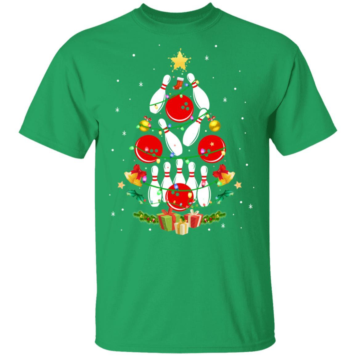 Funny Bowling Christmas Tree Light Xmas Gift-T-Shirt & Sweatshirt-Classic T-Shirt-Irish Green