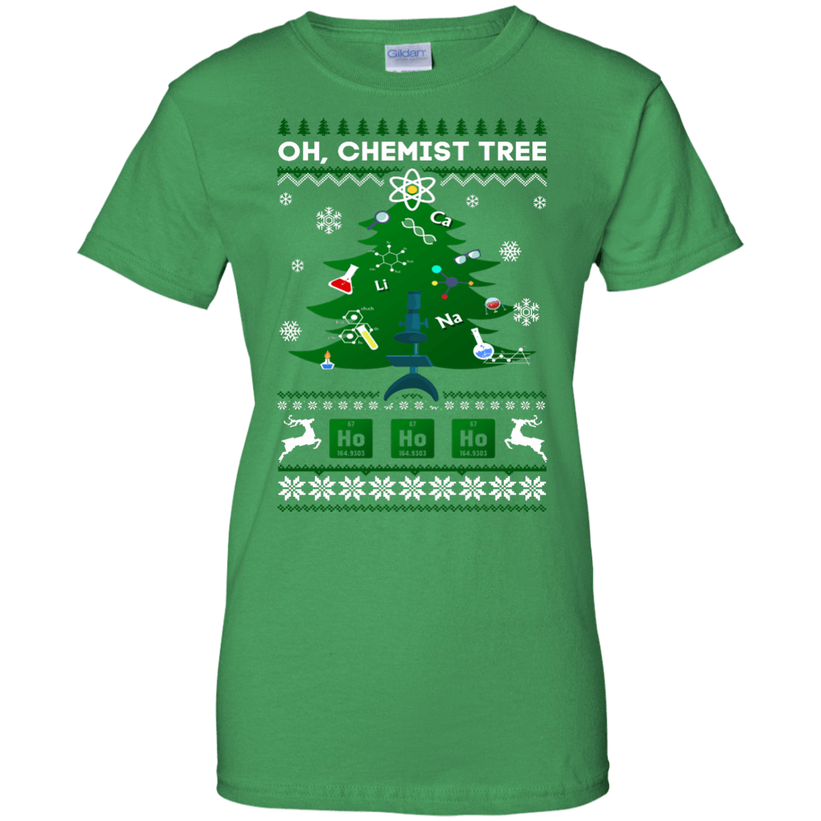 Oh Chemistry Tree Science Christmas Ugly Sweater Gift-T-Shirt & Hoodie-Women's T-Shirt-Irish Green
