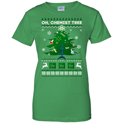 Oh Chemistry Tree Science Christmas Ugly Sweater Gift-T-Shirt & Hoodie-Women's T-Shirt-Irish Green