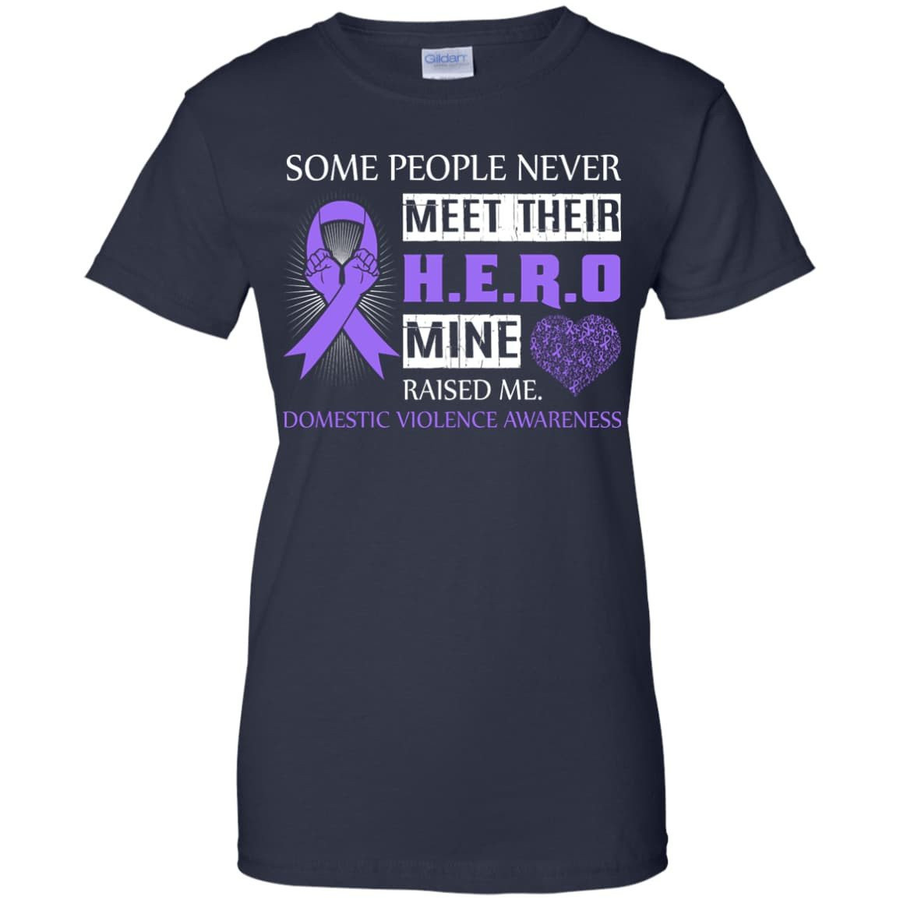 Domestic Violence Awareness Some People Never Meet Hero-T-Shirt & Hoodie-Women's T-Shirt-Navy