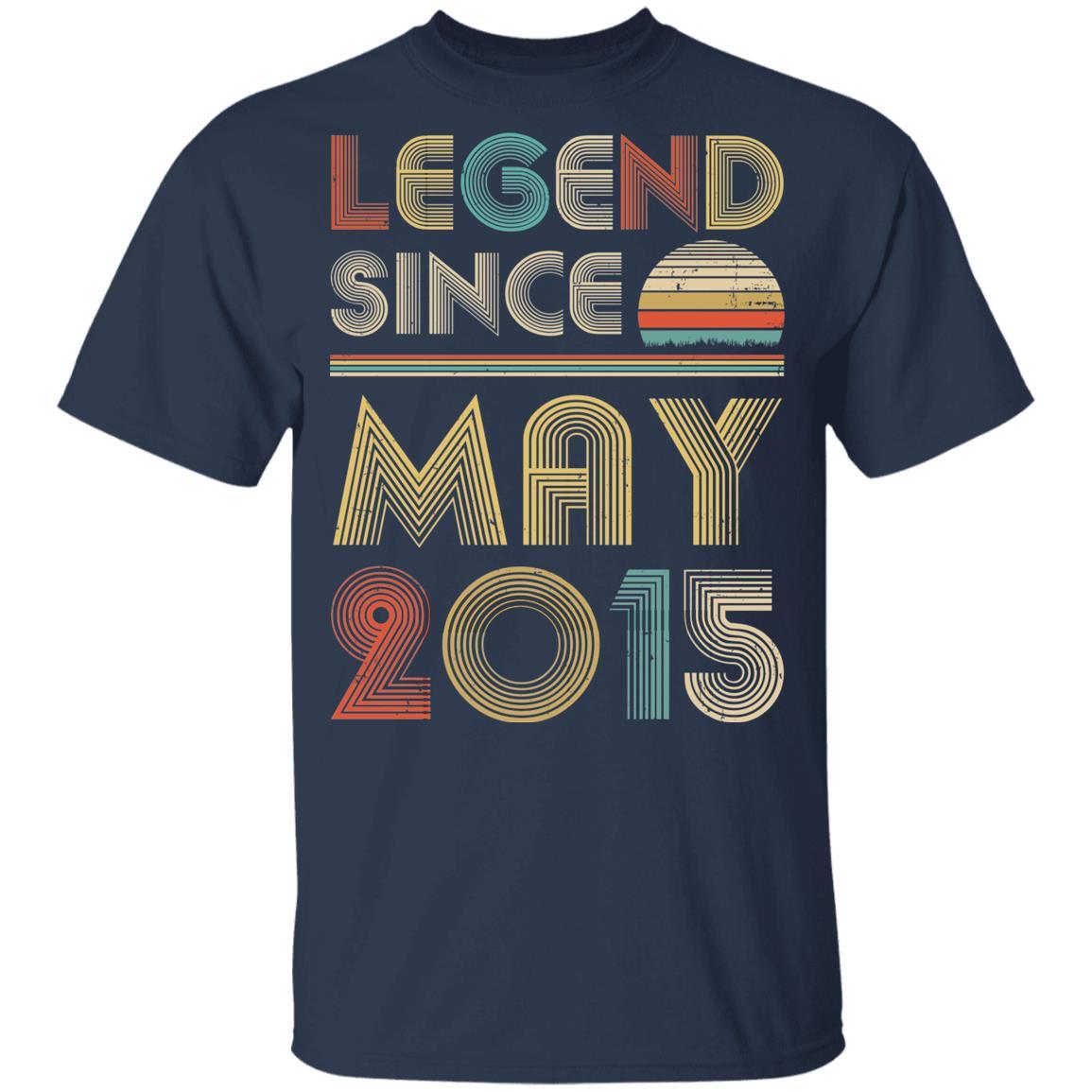 Legend Since May 2015 Vintage 6th Birthday Gifts Youth-Youth Shirt-Youth T-Shirt-Navy