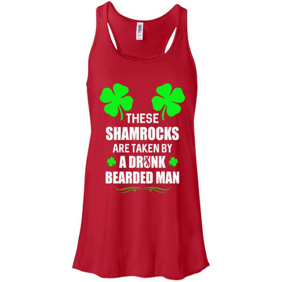 These Shamrocks Are Taken By A Drunk Bearded St Patrick Day-T-Shirt & Tank Top-Women's Flowy Racerback Tank-Red