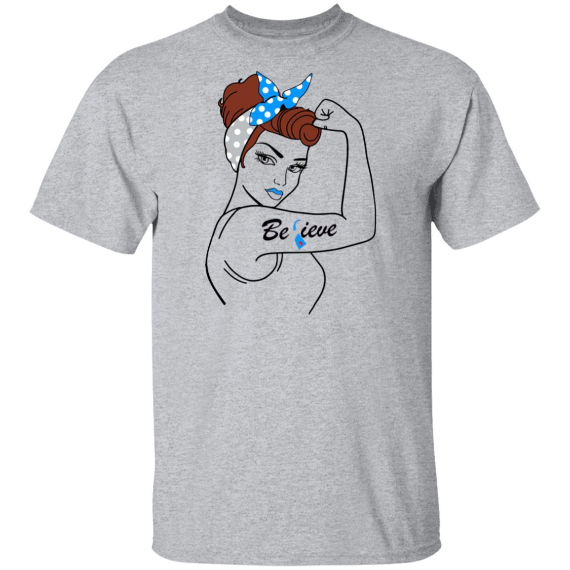 Support Diabetes Awareness Warrior Believe-T-Shirt & Hoodie-Classic T-Shirt-Sport Grey