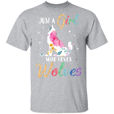 Just A Girl Who Loves Wolves Cute Wolve Lover-T-Shirt & Hoodie-Classic T-Shirt-Sport Grey