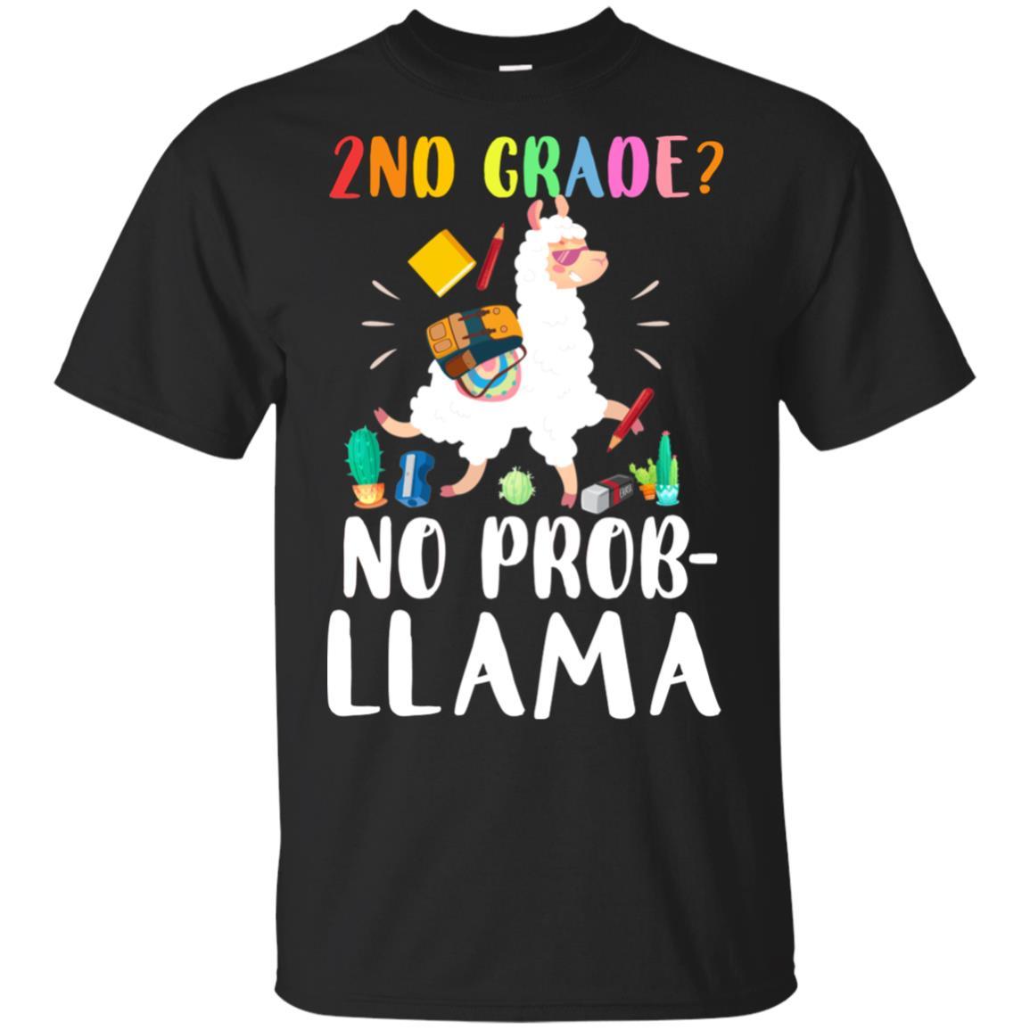 2nd Grade No Prob Llama Funny First Day Of School-T-Shirt & Hoodie-Classic T-Shirt-Black