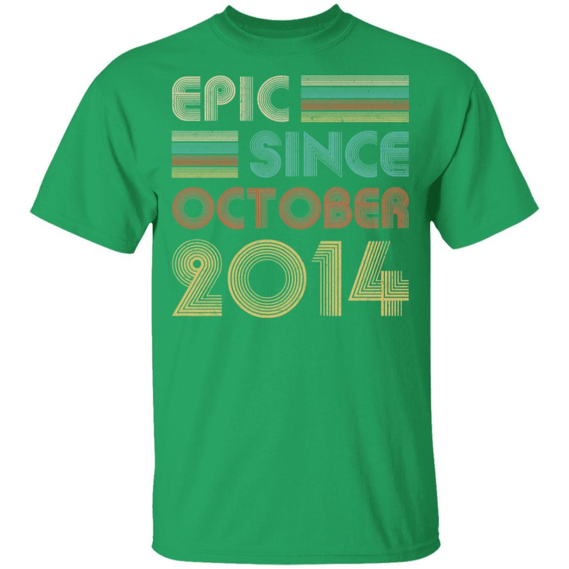 Epic Since October 2014 Vintage 7th Birthday Gifts Youth-Youth Shirt-Youth T-Shirt-Irish Green