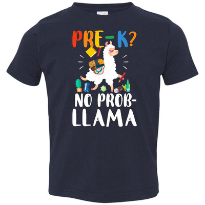 Pre-K No Prob Llama Funny First Day Of School Youth-Youth Shirt-Toddler T-Shirt-Navy