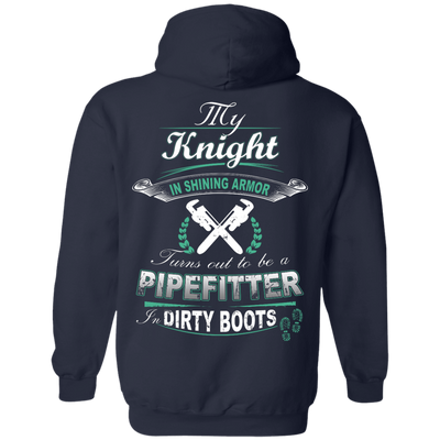 Turns Out To Be A PIPEFITTER In Dirty Boots-T-Shirt & Hoodie-Pullover Hoodie-Navy