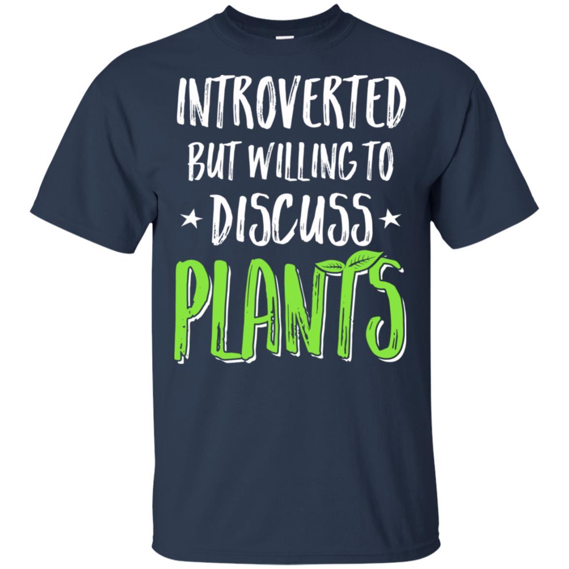 Funny Introverted But Willing To Discuss Plants-T-Shirt & Hoodie-Classic T-Shirt-Navy