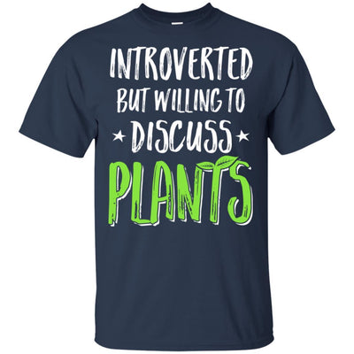 Funny Introverted But Willing To Discuss Plants-T-Shirt & Hoodie-Classic T-Shirt-Navy