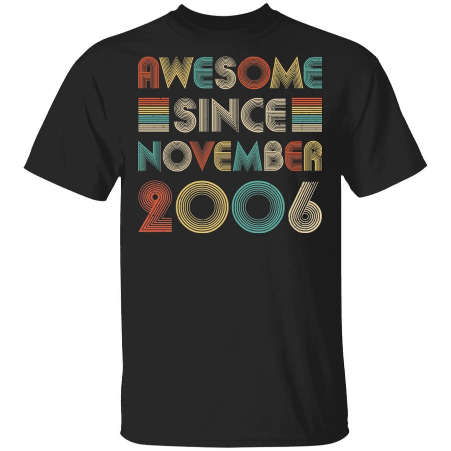 Awesome Since November 2006 Vintage 15th Birthday Gifts-T-Shirt & Hoodie-Classic T-Shirt-Black
