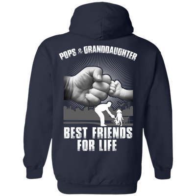 Pops And Granddaughter Best Friends For Life-T-Shirt & Hoodie-Pullover Hoodie-Navy