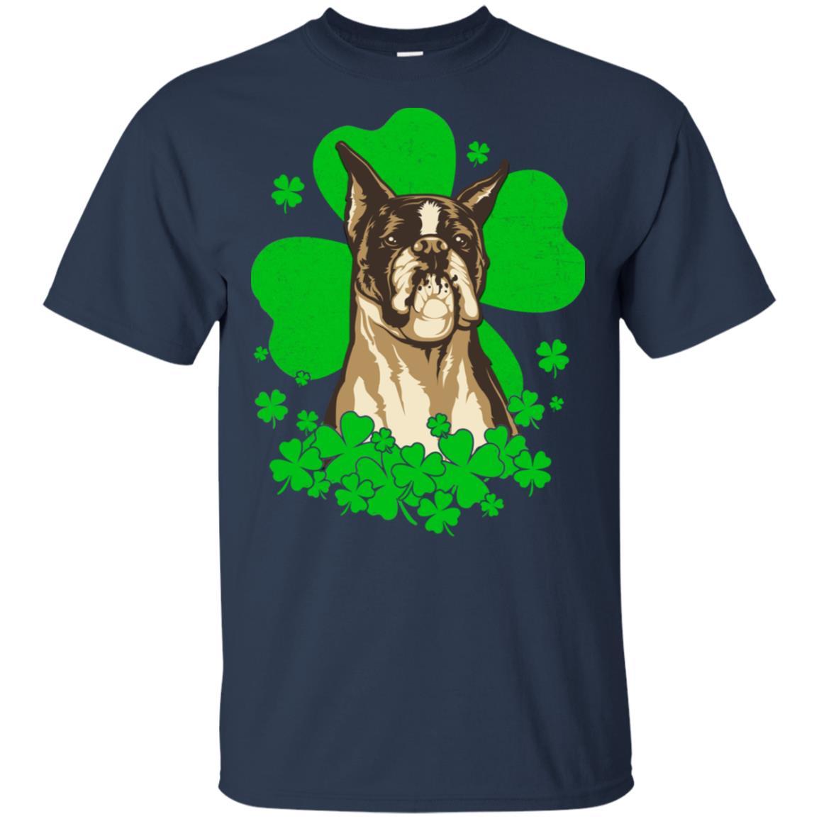 Boxer St. Patrick's Day Clovers-T-Shirt & Hoodie-Classic T-Shirt-Navy