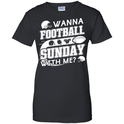WANNA FOOTBALL SUNDAY WITH ME-T-Shirt & Hoodie-Women's T-Shirt-Black