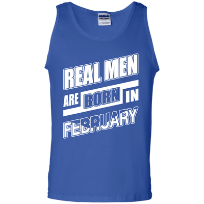 Real Men Are Born In February-T-Shirt & Hoodie-Unisex Tank-Royal