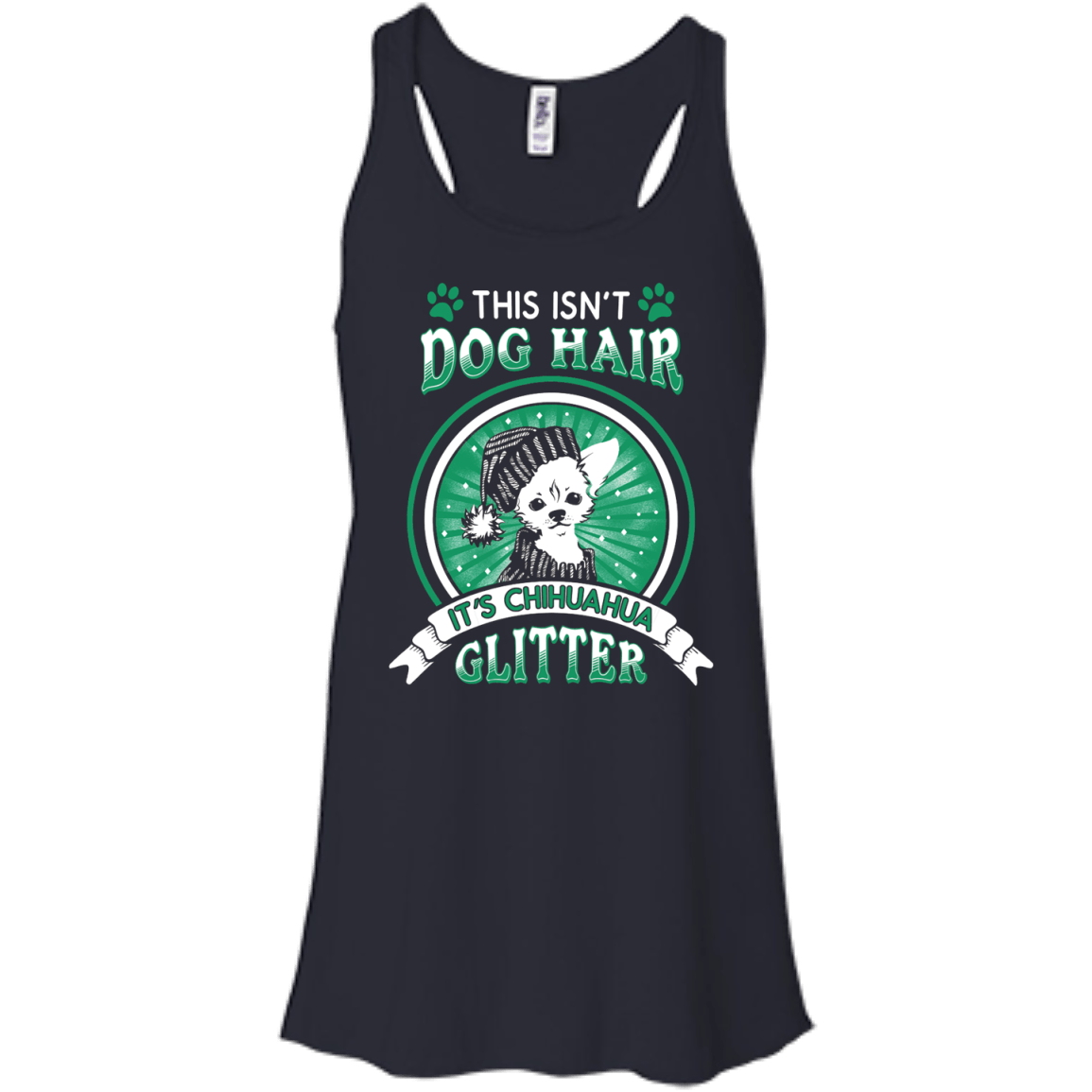 This Isn't Dog Hair It's Chihuahua Glitter-T-Shirt & Hoodie-Women's Flowy Racerback Tank-Midnight