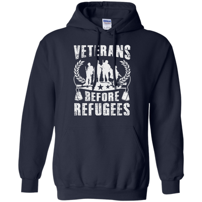 VETERANS BEFORE REFUGEES-T-Shirt & Hoodie-Pullover Hoodie-Navy