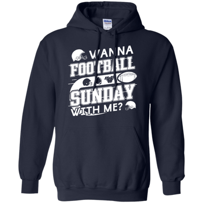 WANNA FOOTBALL SUNDAY WITH ME-T-Shirt & Hoodie-Pullover Hoodie-Navy
