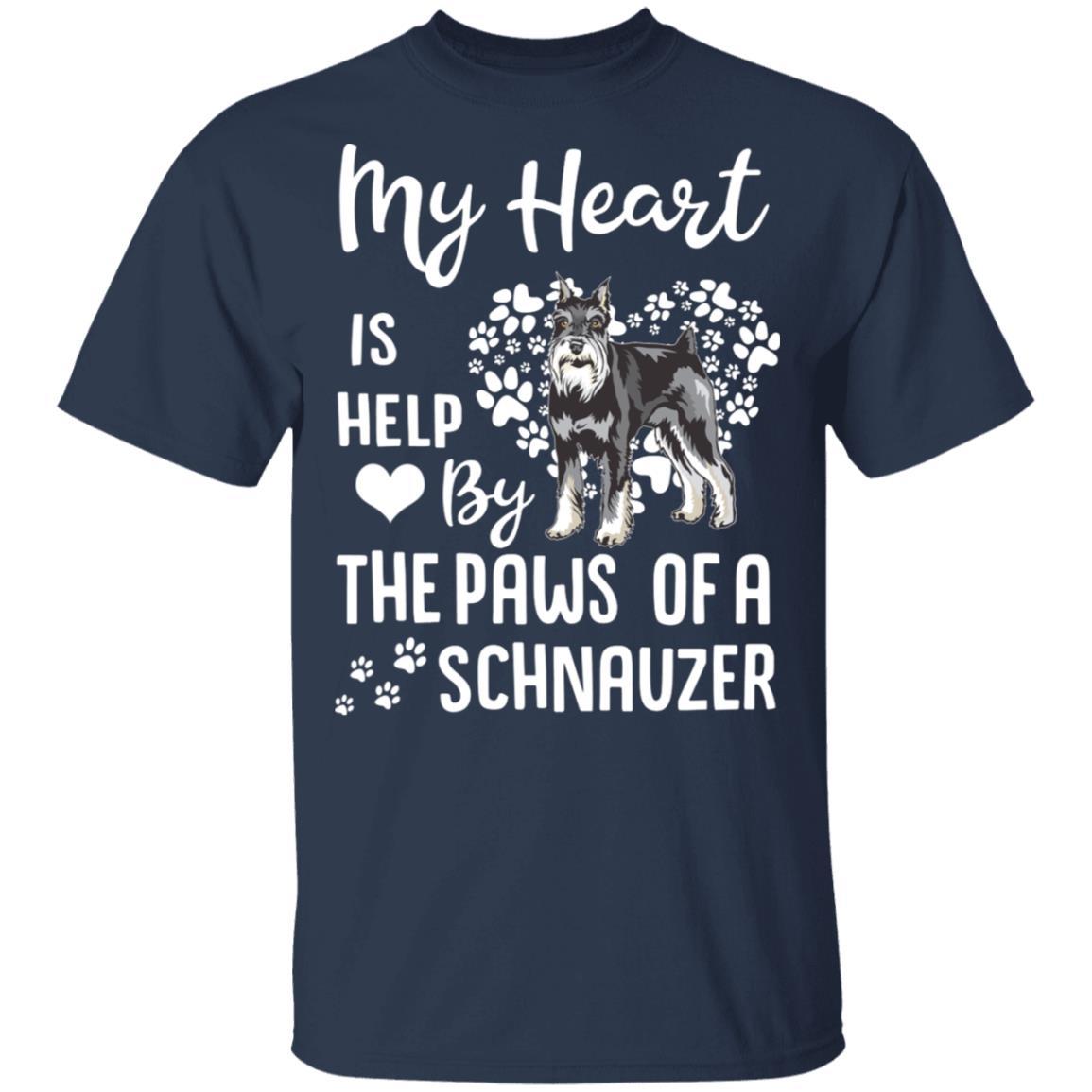 My Heart Is Held By The Paws Of A Schnauzer Lover-T-Shirt & Hoodie-Classic T-Shirt-Navy