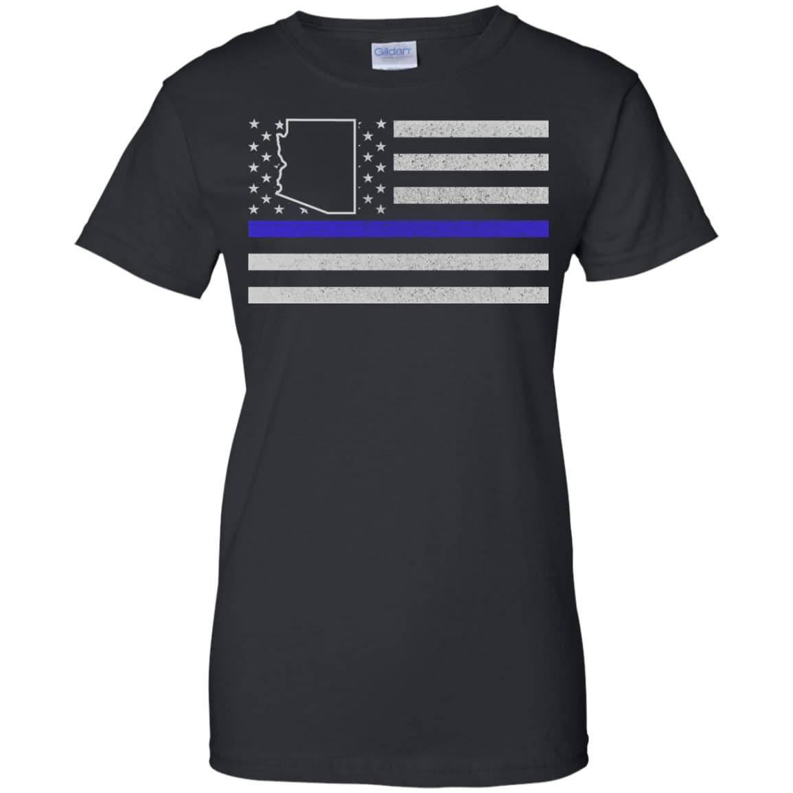 Arizona Thin Blue Line Police State-T-Shirt & Hoodie-Women's T-Shirt-Black