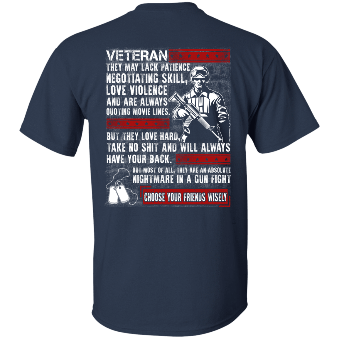 Veteran They May Lack Patience-T-Shirt & Hoodie-Classic T-Shirt-Navy
