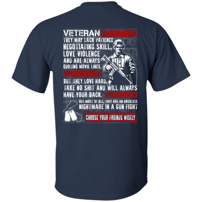 Veteran They May Lack Patience-T-Shirt & Hoodie-Classic T-Shirt-Navy