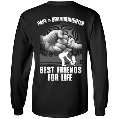 Papy And Granddaughter Best Friends For Life-T-Shirt & Hoodie-Long Sleeve T-Shirt-Black
