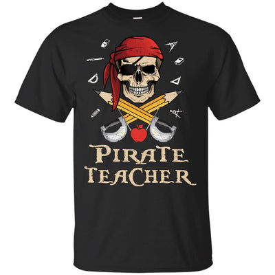 Funny Pirate Teacher Halloween Skull Adult Gift-T-Shirt & Hoodie-Classic T-Shirt-Black