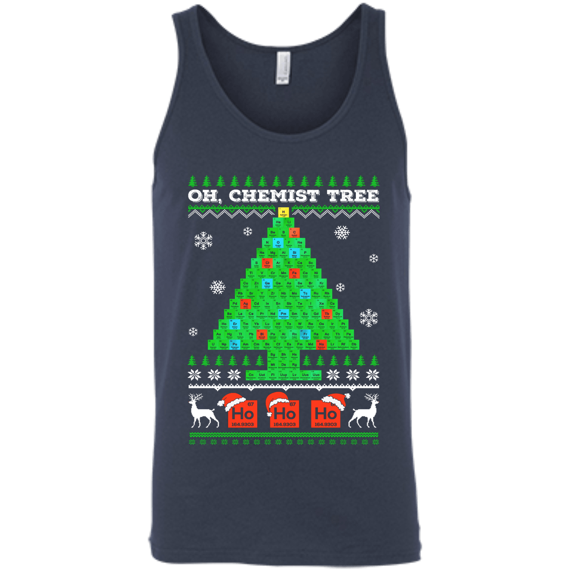 Oh Chemistry Tree Science Christmas Ugly Sweater-T-Shirt & Hoodie-Unisex Tank-Navy