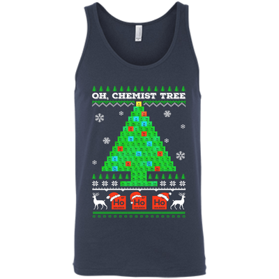 Oh Chemistry Tree Science Christmas Ugly Sweater-T-Shirt & Hoodie-Unisex Tank-Navy