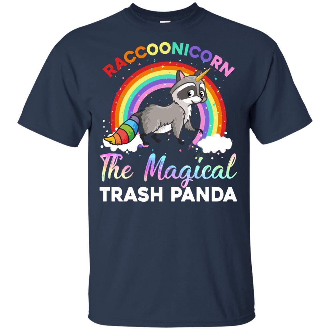 Racoonicorn Raccoon Unicorn Trash Panda For Kid Girls Youth-Youth Shirt-Youth T-Shirt-Navy