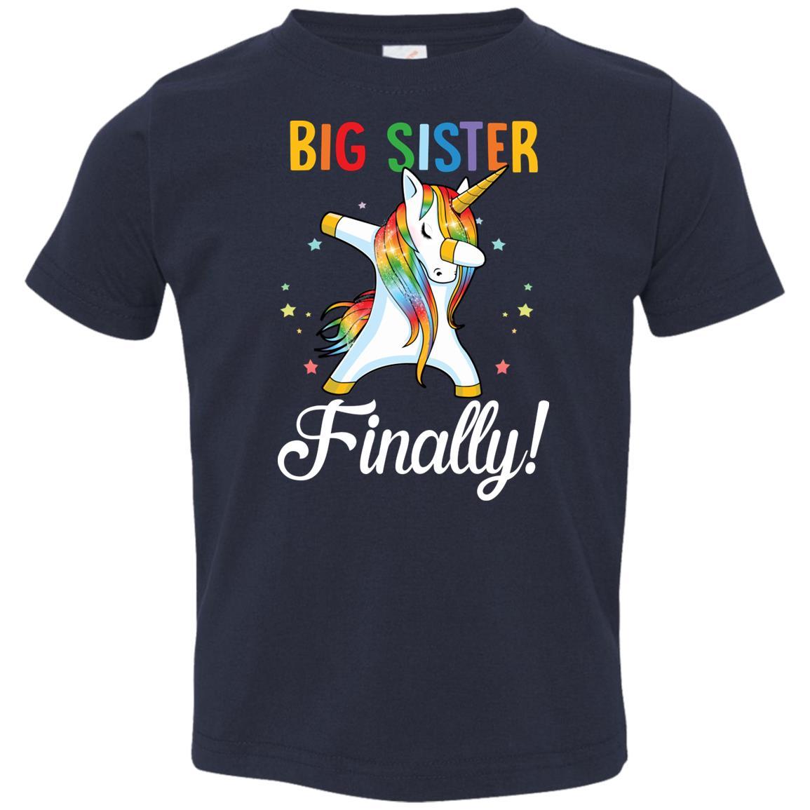 Big Sister Finally Unicorn For Girl Youth-Youth Shirt-Toddler T-Shirt-Navy