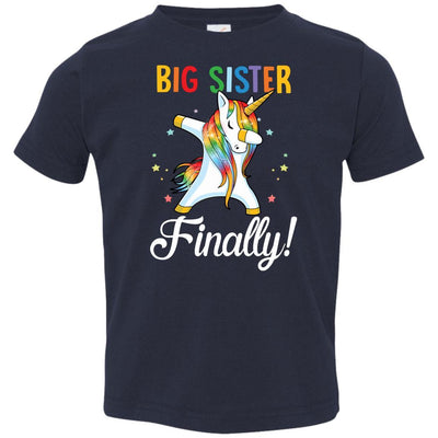 Big Sister Finally Unicorn For Girl Youth-Youth Shirt-Toddler T-Shirt-Navy