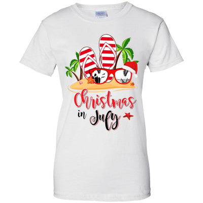 Flip Flop Sunglasses Christmas In July Summer Beach Vacation-T-Shirt & Tank Top-Women's T-Shirt-White