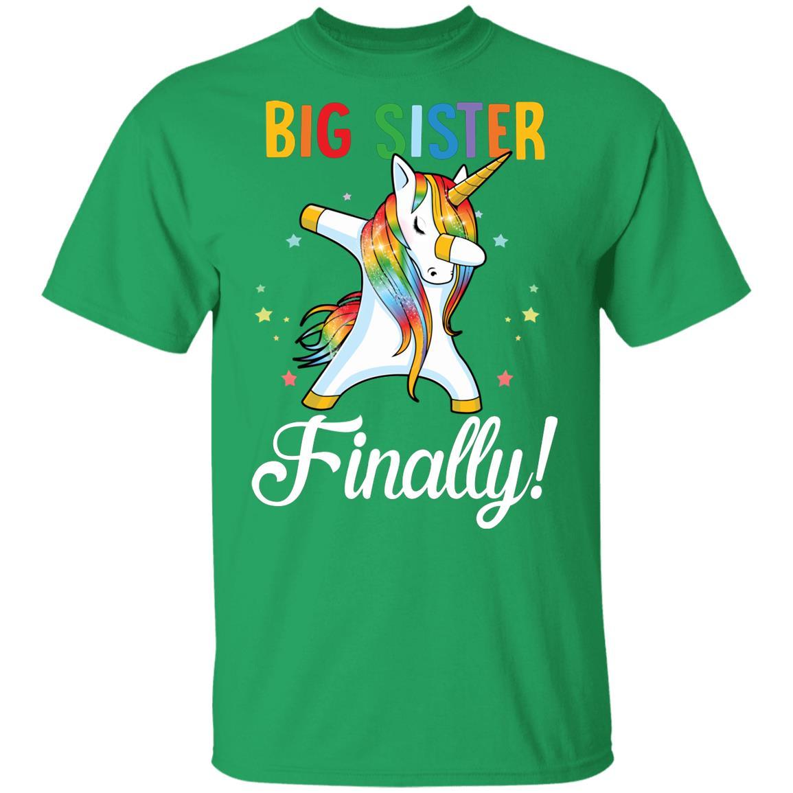 Big Sister Finally Unicorn For Girl Youth-Youth Shirt-Youth T-Shirt-Irish Green