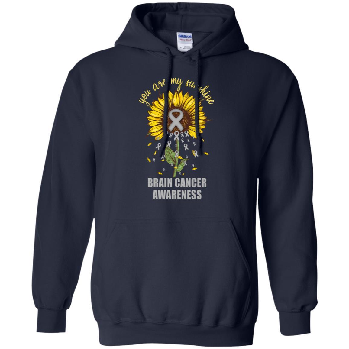 You Are My Sunshine Brain Cancer Awareness-T-Shirt & Hoodie-Pullover Hoodie-Navy